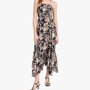 Free People Black Floral  Dress L